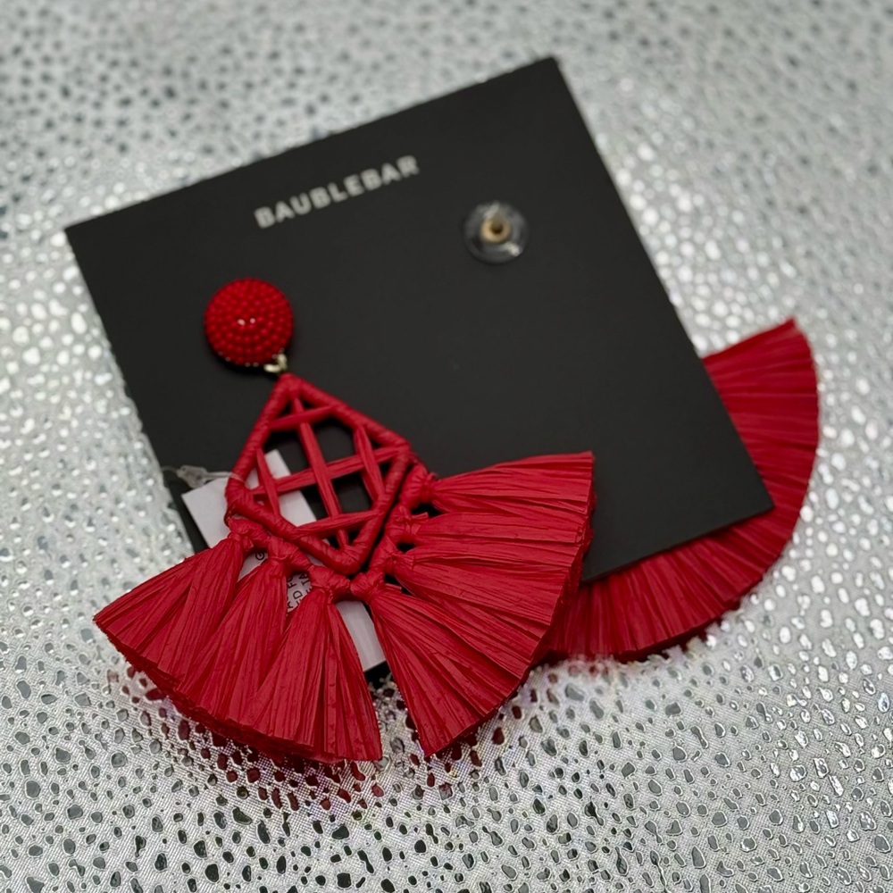 BaubleBar Red Statement Earrings
